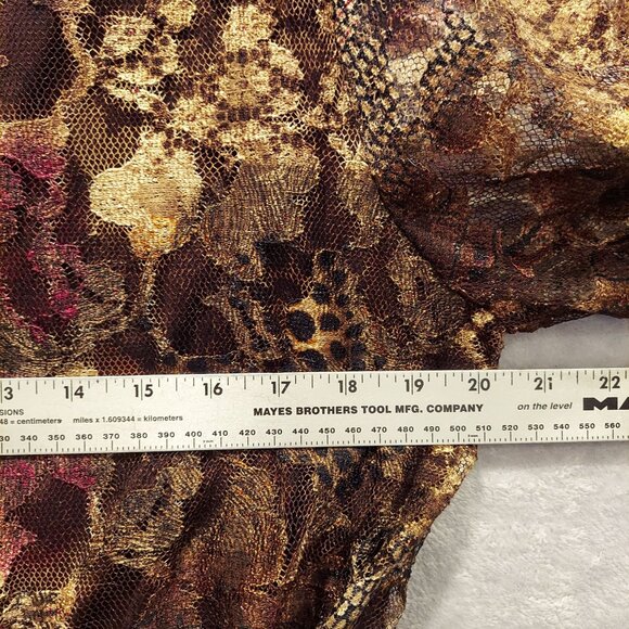 Emma James blouse Womens 12 Faux wrap lined sheer overlay classy career office - Picture 7 of 12